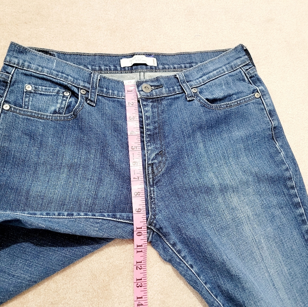 Levi’s 515 Bootcut Jeans Women’s Size 12 S Blue Denim Stretch Studded Pockets - Picture 9 of 15